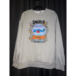Ugly Christmas Sweater Xmas Sweatshirt Crewneck Size Large The Smurfs